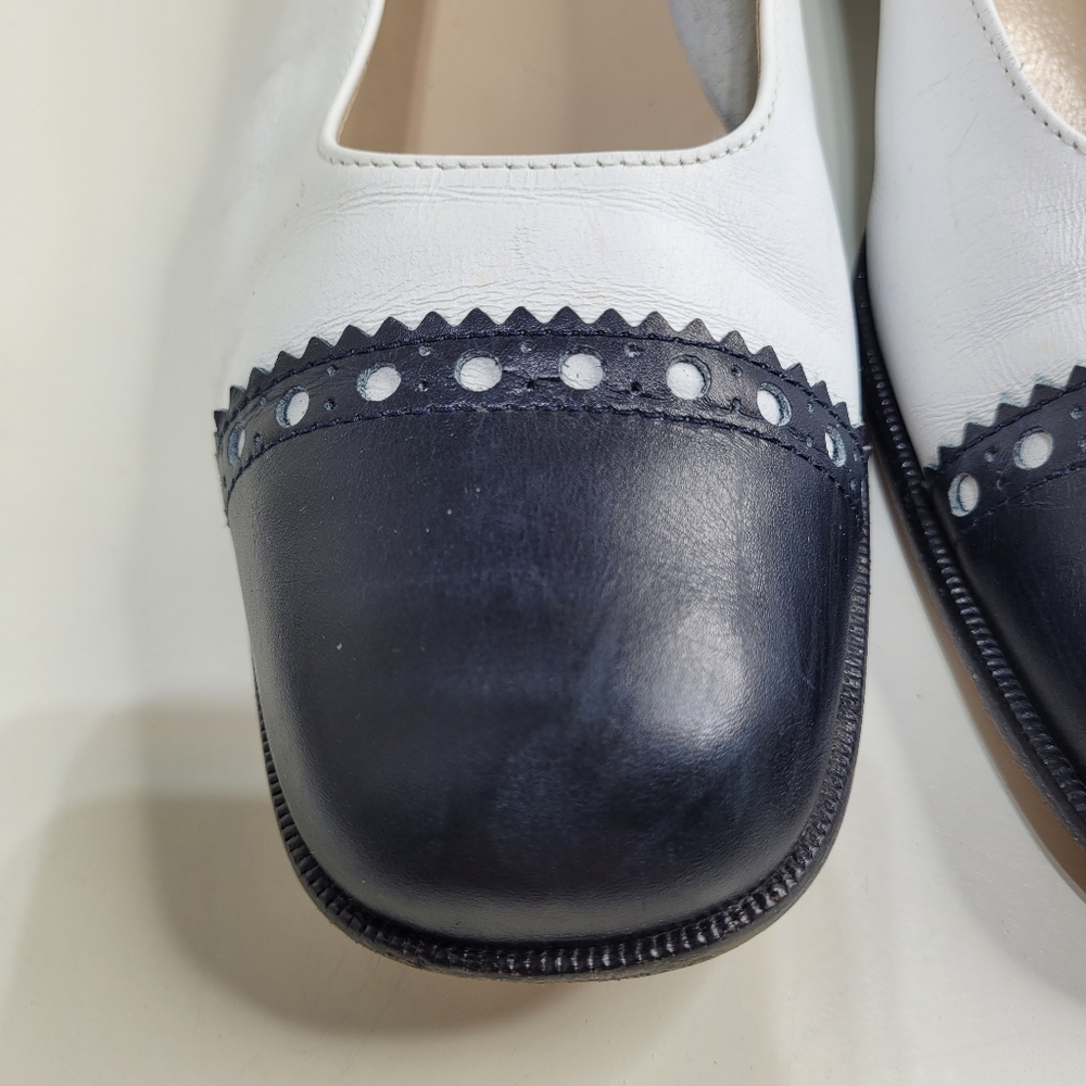 Salvatore Ferragamo Boutique Leather Colorblock Pattern Shoes Size Women's 9 - Picture 4 of 16